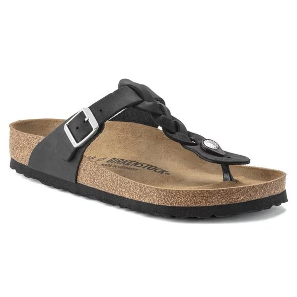 Birkenstock Shoes - Birkenstock Gizeh Braided Oiled Leather , Black Size 36 (5 - 5.5)